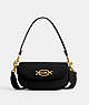 COACH®,HARLEY SHOULDER BAG 23,Glovetanned Leather,Small,Brass/Black,Front View