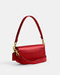 COACH®,HARLEY SHOULDER BAG 23,Glovetanned Leather,Small,Brass/Sport Red,Angle View