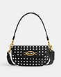 COACH®,HARLEY SHOULDER BAG 23 WITH STUDS,Glovetanned Leather,Small,Brass/Black,Front View