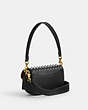 COACH®,HARLEY SHOULDER BAG 23 WITH STUDS,Glovetanned Leather,Small,Brass/Black,Angle View