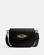 COACH®,HARLEY CROSSBODY BAG,Glovetanned Leather,Medium,Brass/Black,Front View