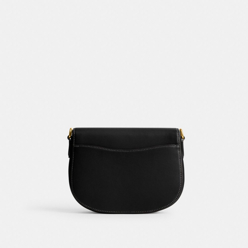 COACH®,HARLEY CROSSBODY BAG,Glovetan Leather,Medium,Brass/Black,Back View