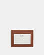 COACH®,DISNEY X COACH SLIM ID CARD CASE IN SIGNATURE JACQUARD WITH MICKEY MOUSE PRINT,Jacquard,Brass/Khaki Multi,Back View