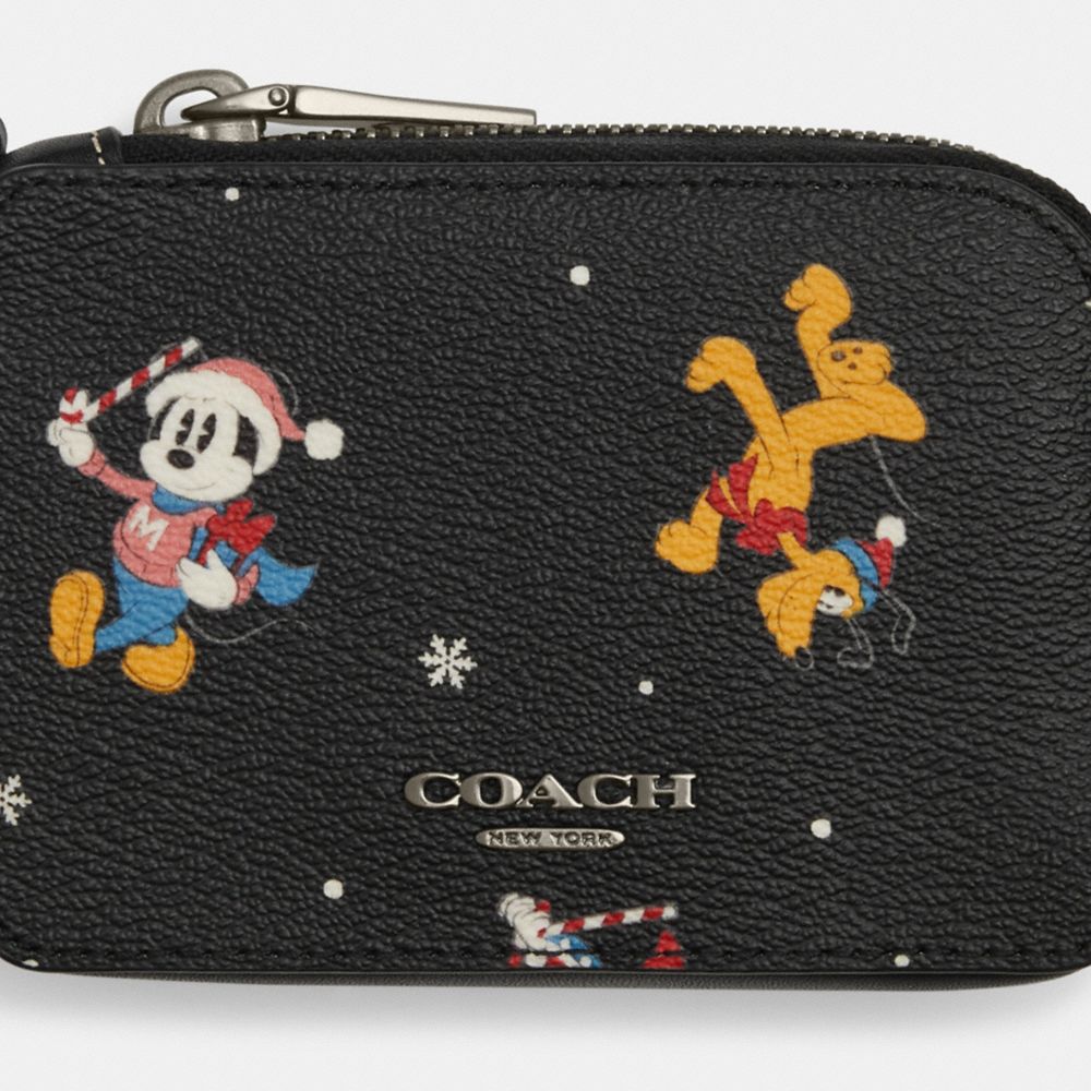 COACH®,【DISNEY X COACH】ジップ カード ケース / ホリデイ プリント,カードケース&パスケース,