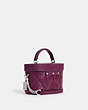 COACH®,KAY CROSSBODY WITH PUFFY DIAMOND QUILTING,Leather,Silver/Deep Berry,Angle View