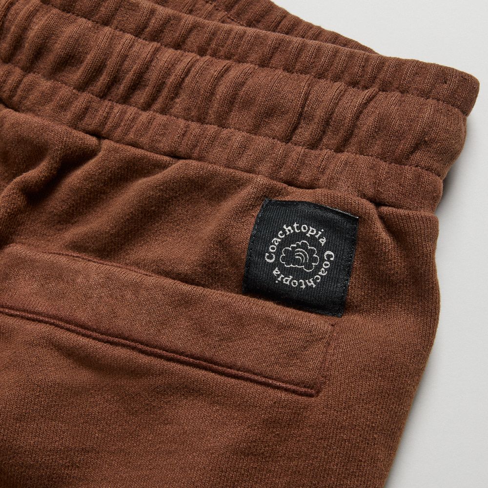 COACH®,Pantalon de jogging graphique 93 % coton recyclé,99 % laine recyclée, 1 % autres fibres,Brun sombre,Detail View