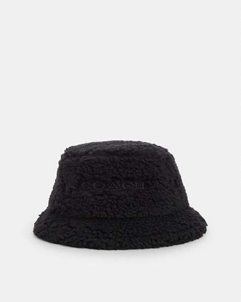 COACH®,SHERPA BUCKET HAT,Black,Front View