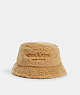 COACH®,SHERPA BUCKET HAT,Caramel,Front View