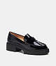 COACH®,LEAH LOAFER,Leather,Kesari's Picks,Black Patent,Front View