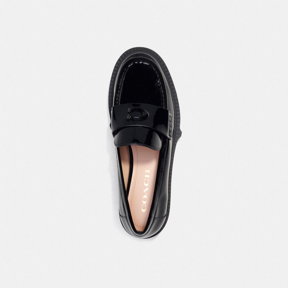 COACH®,LEAH LOAFER,Leather,Kesari's Picks,Black Patent,Inside View,Top View