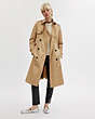 COACH®,TRENCH COAT WITH BRAIDED DETAIL,Cotton/Polyester,Khaki,Scale View