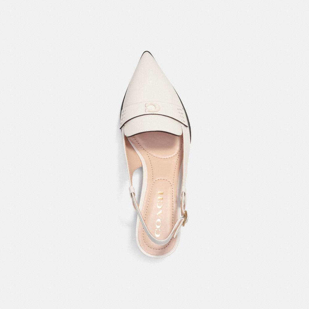 COACH®,Nikola Hybrid Slingback,Lining Leather,Leather,Rubber,Pumps,Cut Out,Embossed,Logo,Penny Loafer,Work,,Inside View,Top View