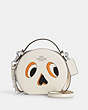COACH®,CANTEEN CROSSBODY WITH HALLOWEEN SKELETON,Leather,Silver/Chalk Multi,Front View