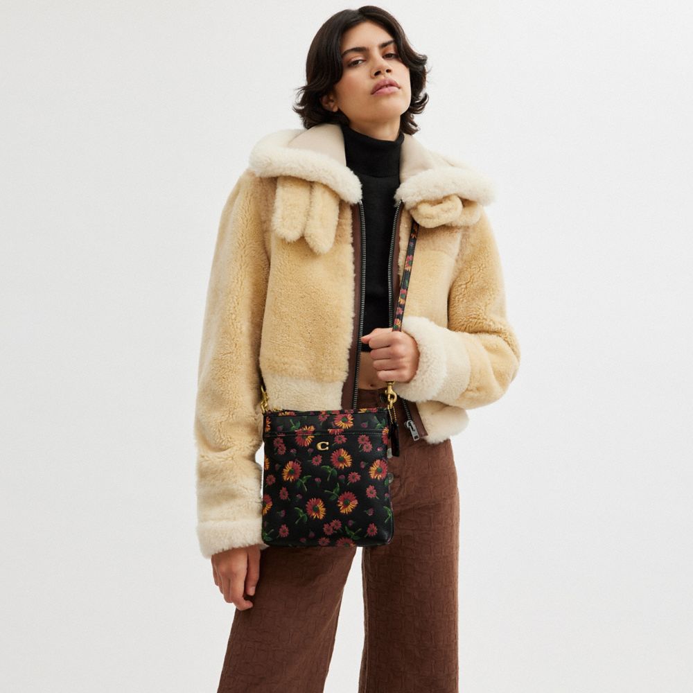 COACH®,Kitt Messenger Crossbody Bag With Floral Print,,Detail View