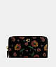 COACH®,ACCORDION ZIP WALLET WITH FLORAL PRINT,Brass/Black Multi,Front View