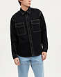 COACH®,TWILL OVERSHIRT,cotton,Black,Scale View