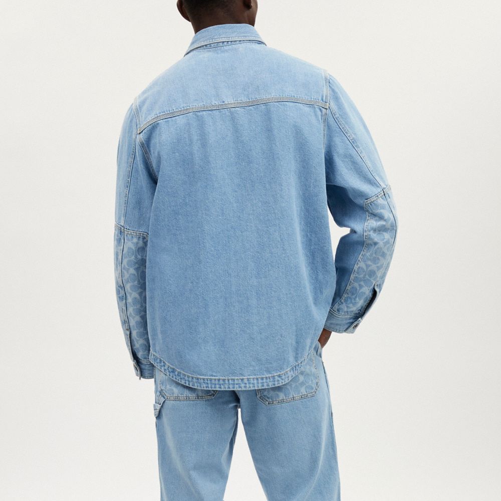 COACH®,DENIM OVERSHIRT,Light Indigo,Scale View