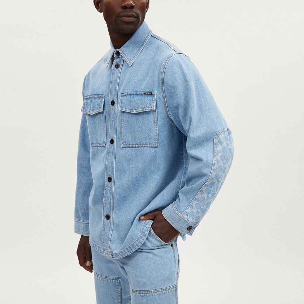 Denim overshirt hot sale men