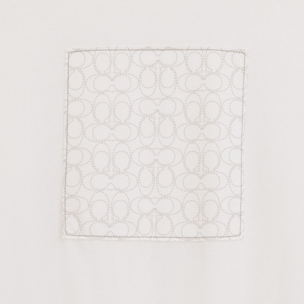 COACH®,Signature T Shirt,Cotton,T Shirt,Logo,Pattern,Casual,Cream