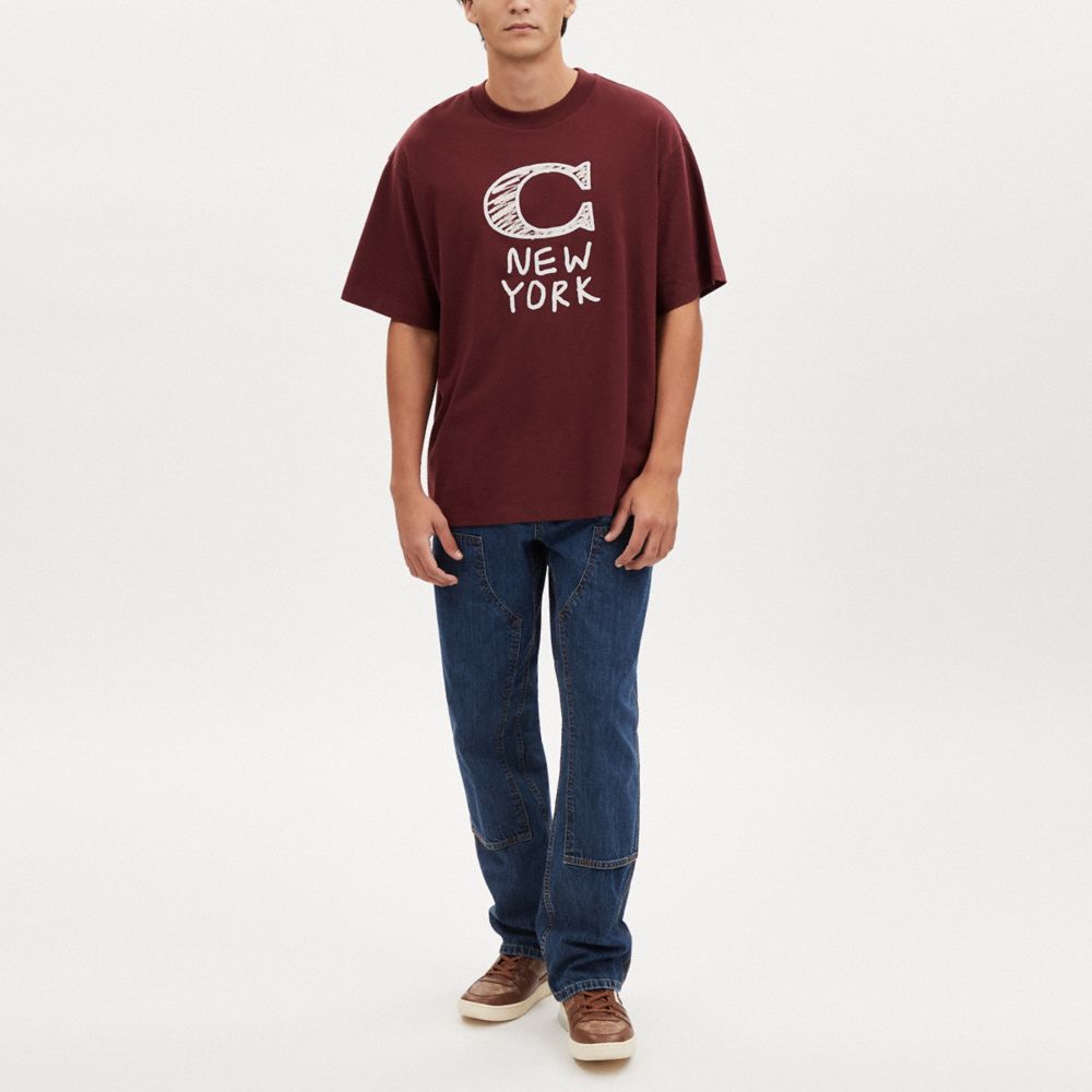 COACH®,SIGNATURE T-SHIRT,Port,Scale View