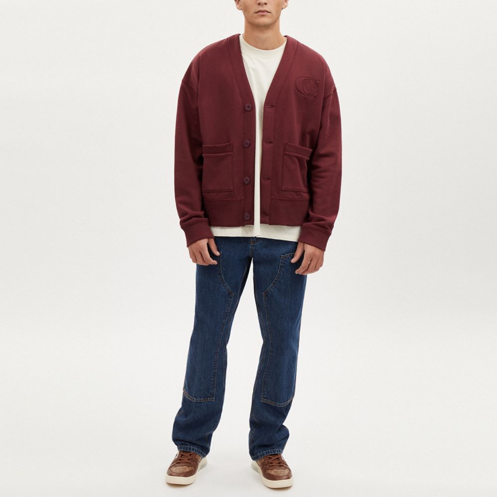 COACH®,RELAXED CARDIGAN,Port,Scale View