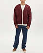 COACH®,RELAXED CARDIGAN,cotton,Port,Scale View