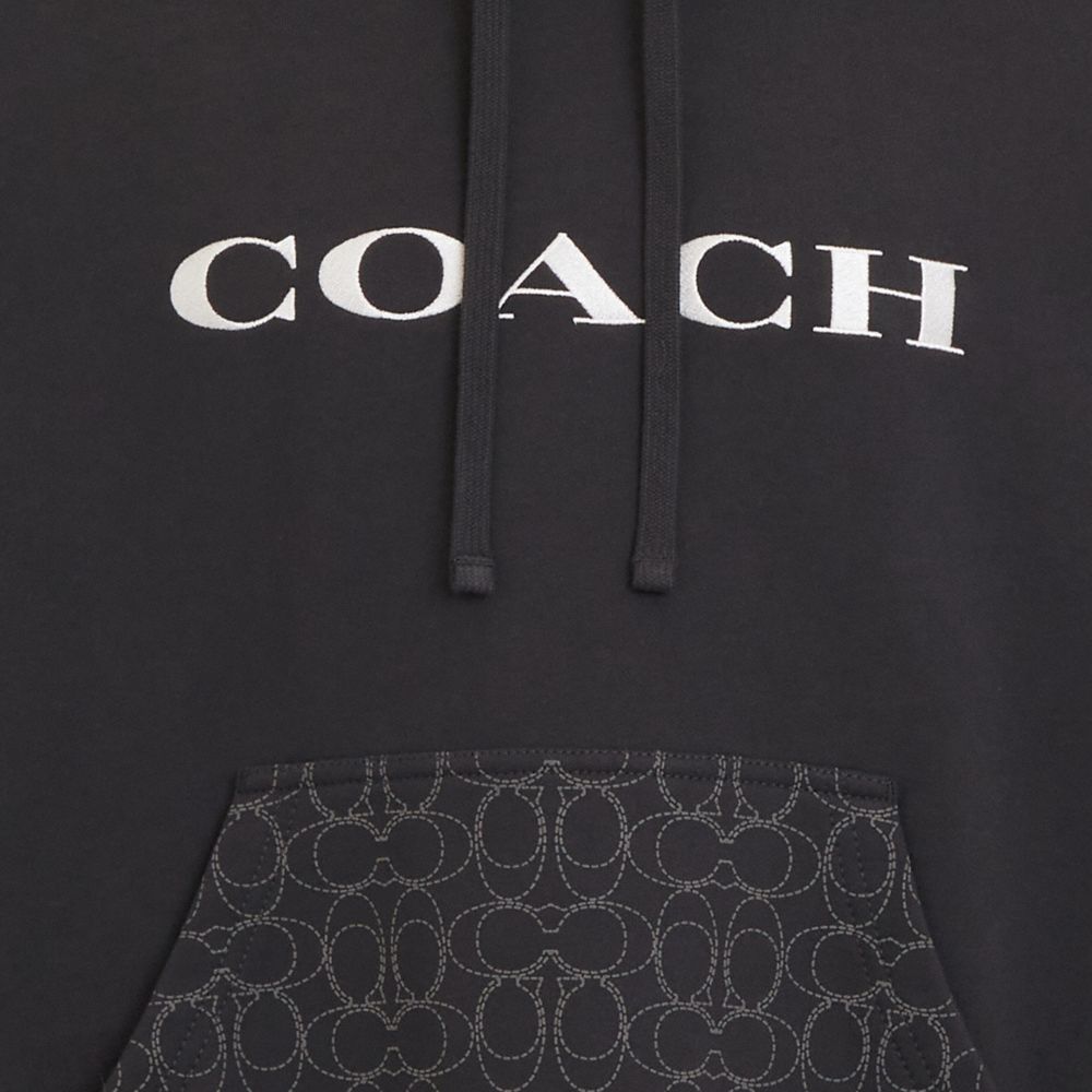 COACH®,SIGNATURE HOODIE,Black