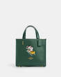 COACH®,DISNEY X COACH DEMPSEY TOTE 22 WITH SLED MOTIF,Leather,Brass/Dark Pine,Front View
