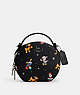 COACH®,DISNEY X COACH CANTEEN CROSSBODY WITH HOLIDAY PRINT,Other,Gunmetal/Black Multi,Front View