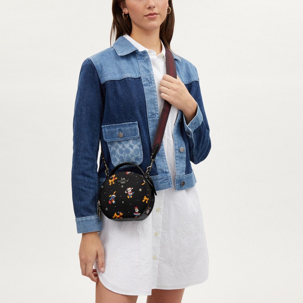 COACH®,Disney X Coach Canteen Crossbody Bag With Holiday Print,,Detail View