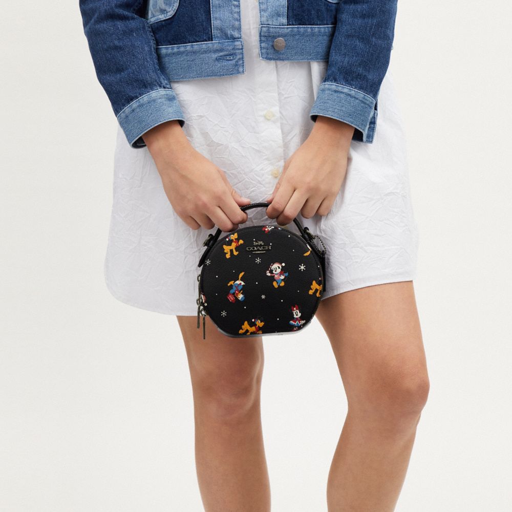COACH®,Disney X Coach Canteen Crossbody Bag With Holiday Print,,Detail View