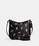 COACH®,DISNEY X COACH ELLIE FILE BAG WITH HOLIDAY PRINT,Other,Medium,Gunmetal/Black Multi,Front View