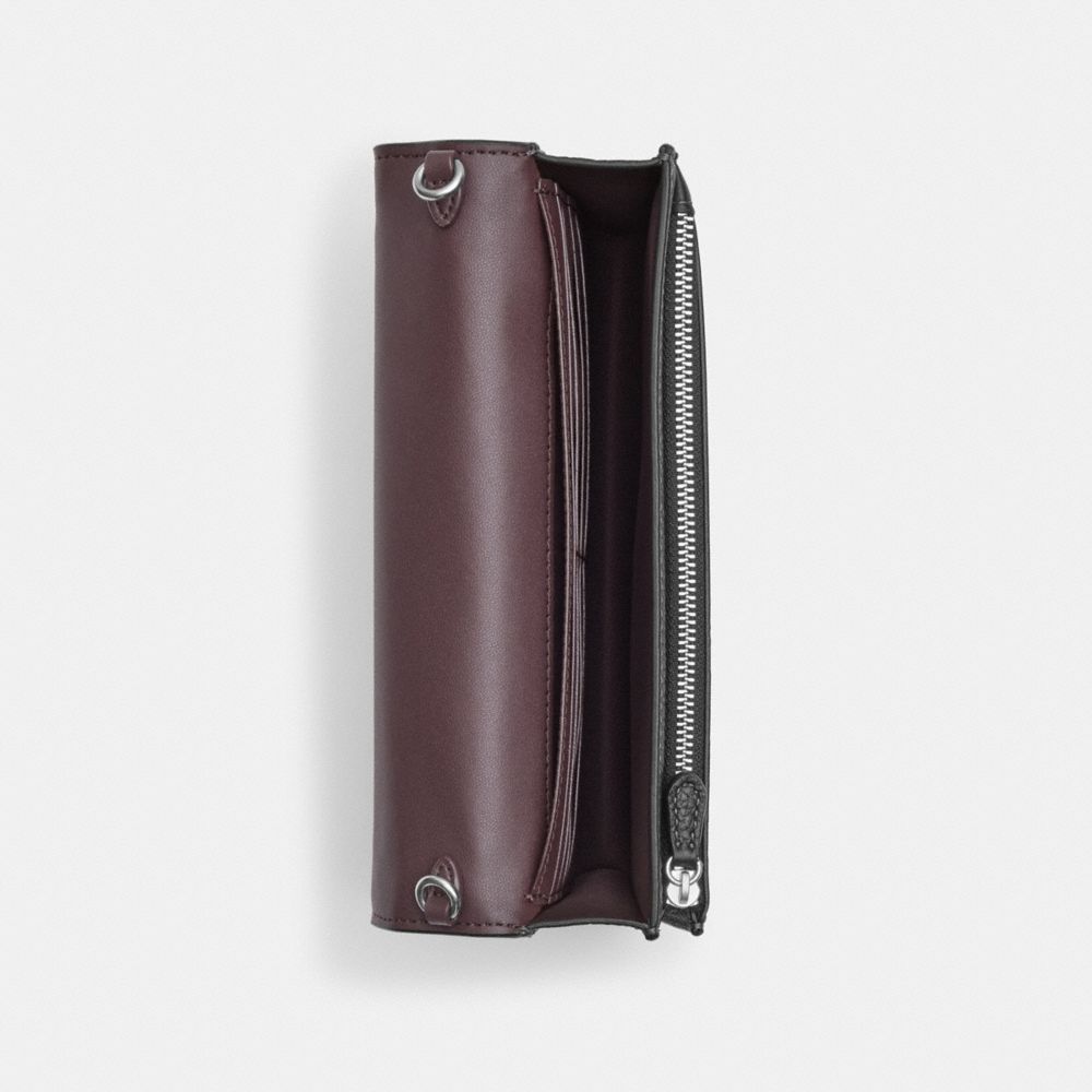 COACH®,Anna Foldover Clutch Crossbody With Rivets,,Inside View,Top View