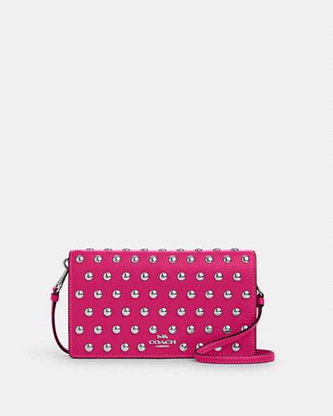 Anna Foldover Clutch Crossbody With Rivets