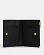 COACH®,BIFOLD WALLET IN SIGNATURE CANVAS,pvc,Medium,Gold/Brown Black,Inside View,Top View
