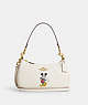 COACH®,DISNEY X COACH TERI SHOULDER BAG WITH MICKEY MOUSE,Leather,Medium,Brass/Chalk Multi,Front View