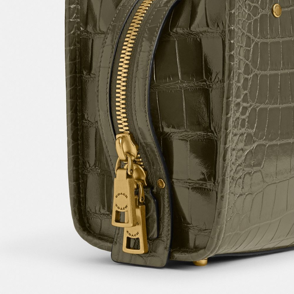 Coach Rogue 20 In Alligator In Brass/olive