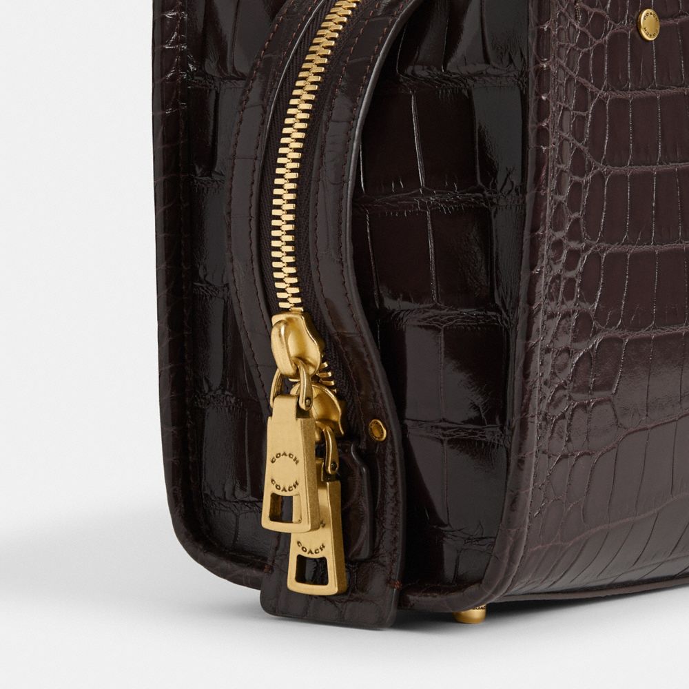 Coach Rogue 20 In Alligator In Brass/oxblood