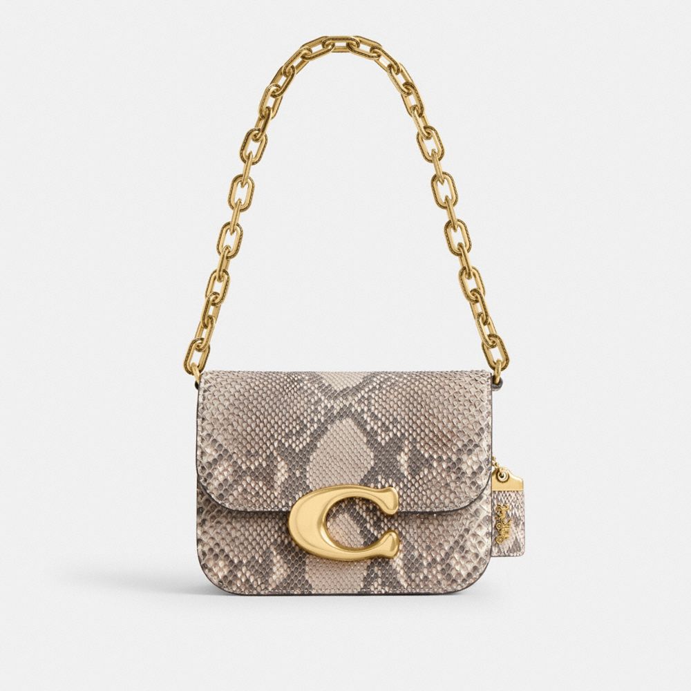 COACH®,SAC IDOL EN PYTHON,Laiton/Craie,Front View