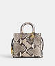 COACH®,ROGUE 20 IN PYTHON,Snakeskin Leather,Small,Brass/Chalk,Front View