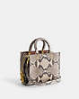 COACH®,ROGUE 20 IN PYTHON,Snakeskin Leather,Small,Brass/Chalk,Angle View