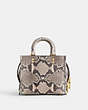COACH®,ROGUE 20 IN PYTHON,Snakeskin Leather,Small,Brass/Chalk,Back View
