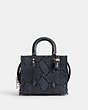 COACH®,ROGUE 20 IN PYTHON,Snakeskin Leather,Small,Silver/Dark Denim,Front View