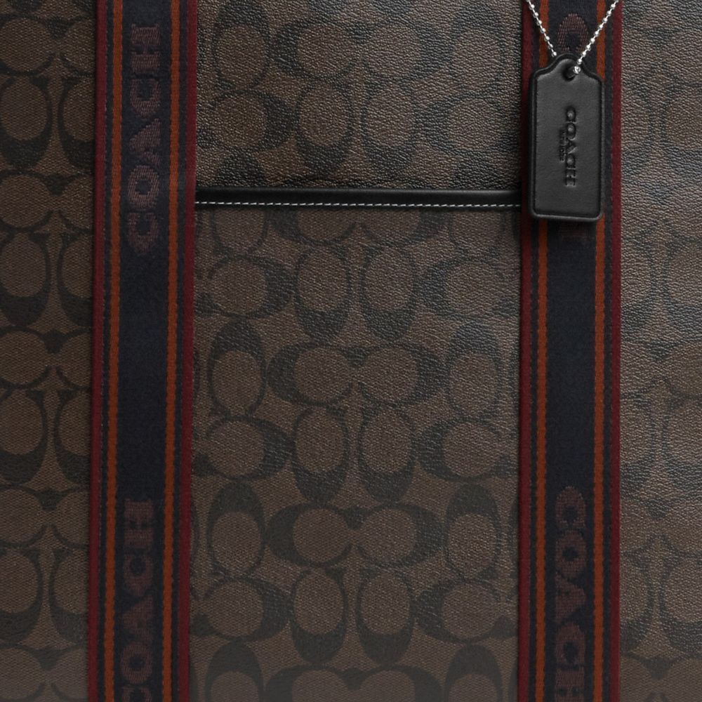 COACH®,GRAND CABAS SMITH EN TOILE EXCLUSIVE,Tissu en toile exclusif,Argent/Brun multi