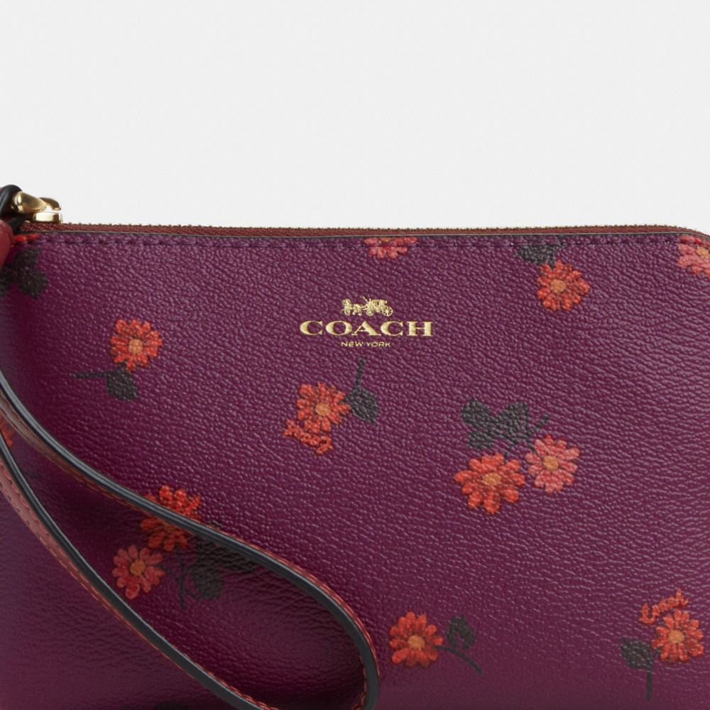 COACH®,コーナー ジップ リストレット・カントリー フローラル プリント,ポーチ&リストレット,