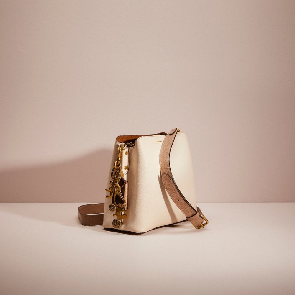 COACH®,UPCRAFTED WILLOW BUCKET BAG IN COLORBLOCK,Brass/Chalk Multi,Angle View