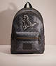 COACH®,UPCRAFTED ACADEMY BACKPACK IN SIGNATURE CANVAS,Gunmetal/Charcoal,Front View