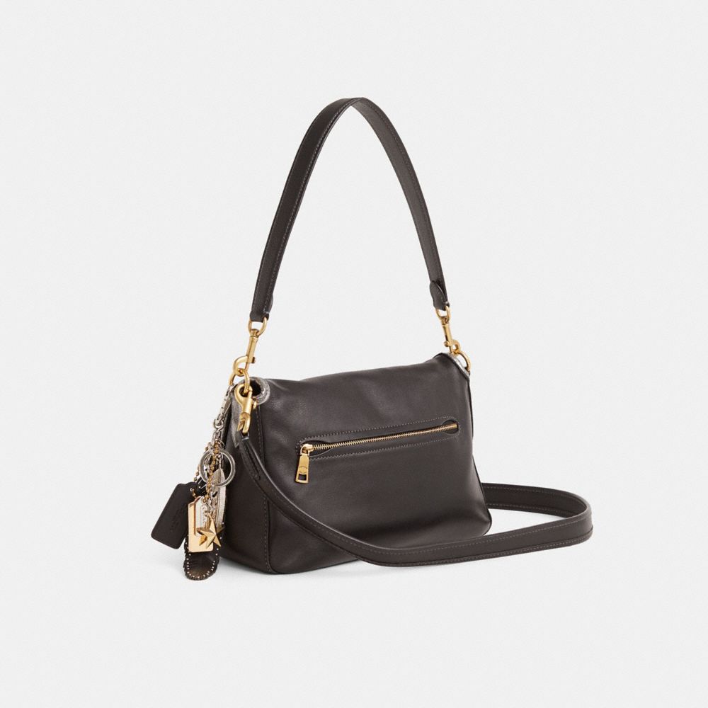COACH®,Upcrafted Soft Tabby Shoulder Bag,Black,Angle View