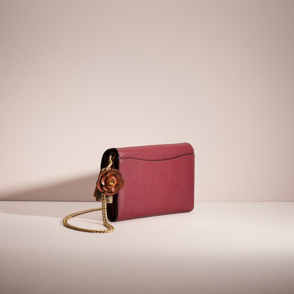 COACH®,UPCRAFTED TABBY CHAIN CLUTCH IN COLORBLOCK,Brass/Wine Multi,Angle View
