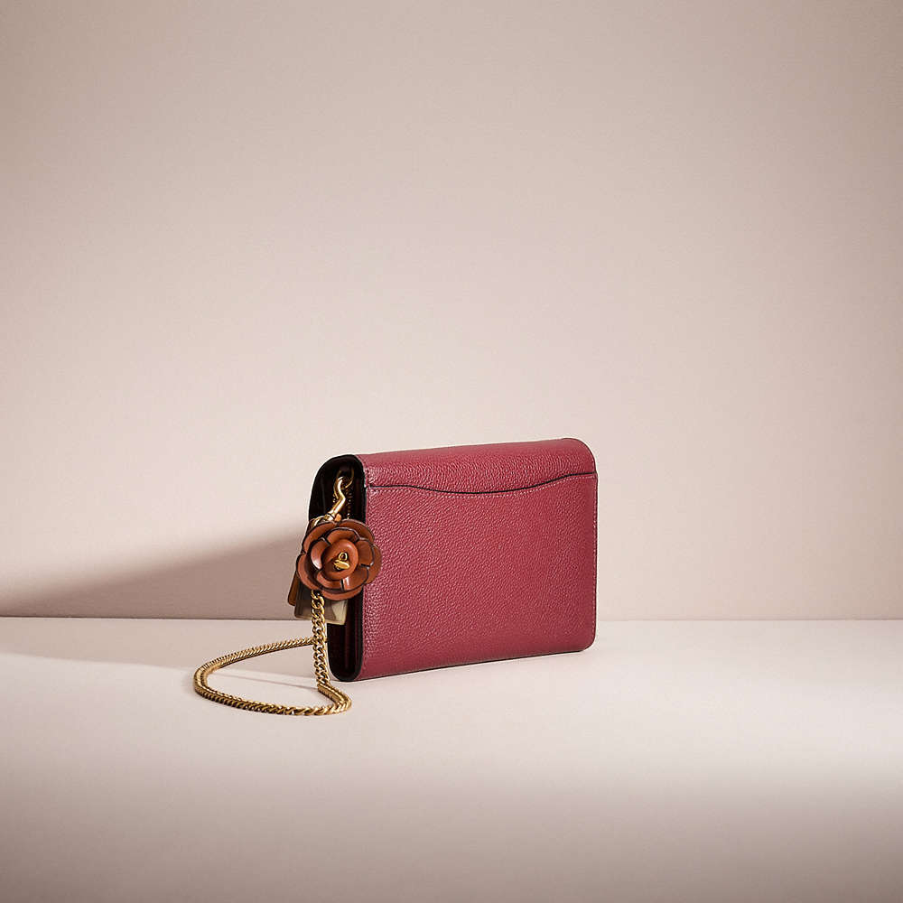 Shop Coach Upcrafted Tabby Chain Clutch In Colorblock In Brass/wine Multi